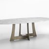 Oval design dining table made in italy. Marble table designed by Umberto Asnago. Buy online our luxury Italian furniture for home, office, garden.