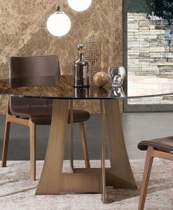 Samurai swords and Japanese culture recall in this luxurious round dining table. Design by Umberto Asnago. Online shopping and free home delivery.