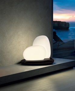 lampe murano blanc illumination hotel lampe de chevet à poser vente en ligne luxe made in italy qualité design moderne diffuseur variateur dimmer verre