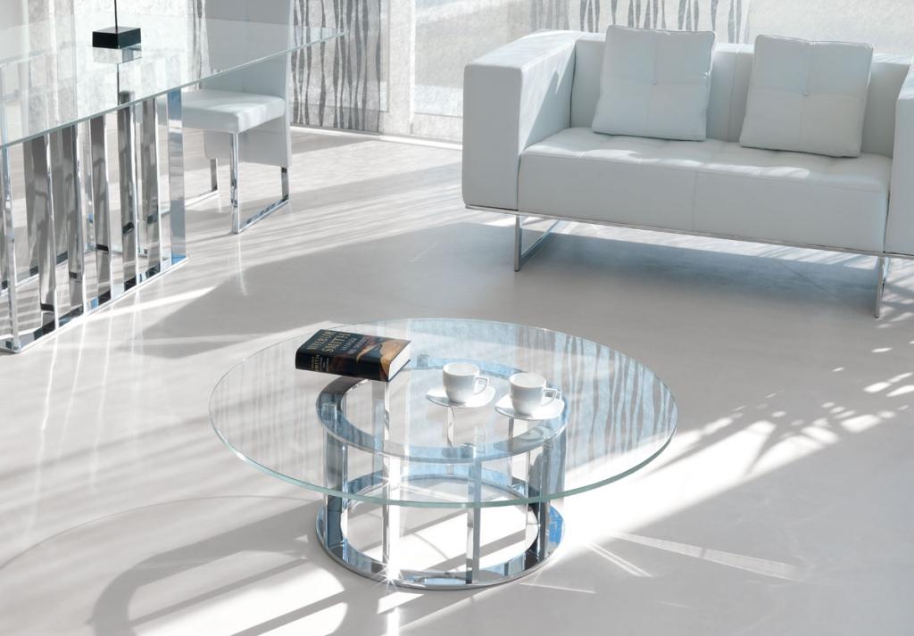 arredamento casa on line moderno di lusso 2015 design inspiration web made in italy tavolino rotondo salotto soggiorno basso cristallo in vetro nero tondo