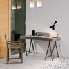 Luxurious writing desk leather covered. You can also use it as toiletry desk. Wood, saddle leather, steel and glass, as well as Umberto Asnago design.