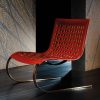 poltrona pelle bianca rossa nera mucca poltroncina camera letto salotto cucina ingresso moderna vintage arredamento casa moderno bar alberghi design hotel