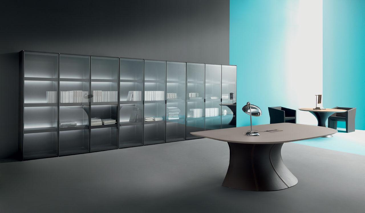 bureau directionnel cuir MDF Mario Mazzer design haut de gamme luxe moderne en ligne mobilier meuble bureau internet site italiens qualité managerial