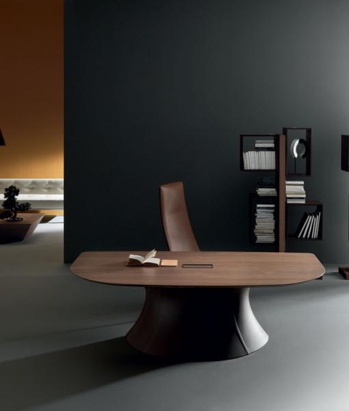 Ola Executive Office Desk With Walnut Top Shop Online Italy