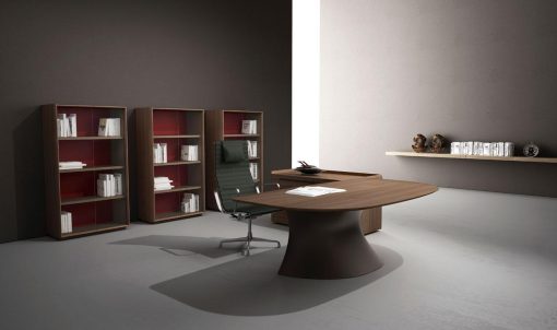 bureau directionnel cuir noyer canaletto Mario Mazzer design haut de gamme luxe moderne en ligne mobilier meuble internet site italiens qualité managerial