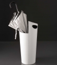 Black iron umbrella stand covered with regenerated leather. Furniture accessory in white, black or red colour. Online shopping and home delivery.