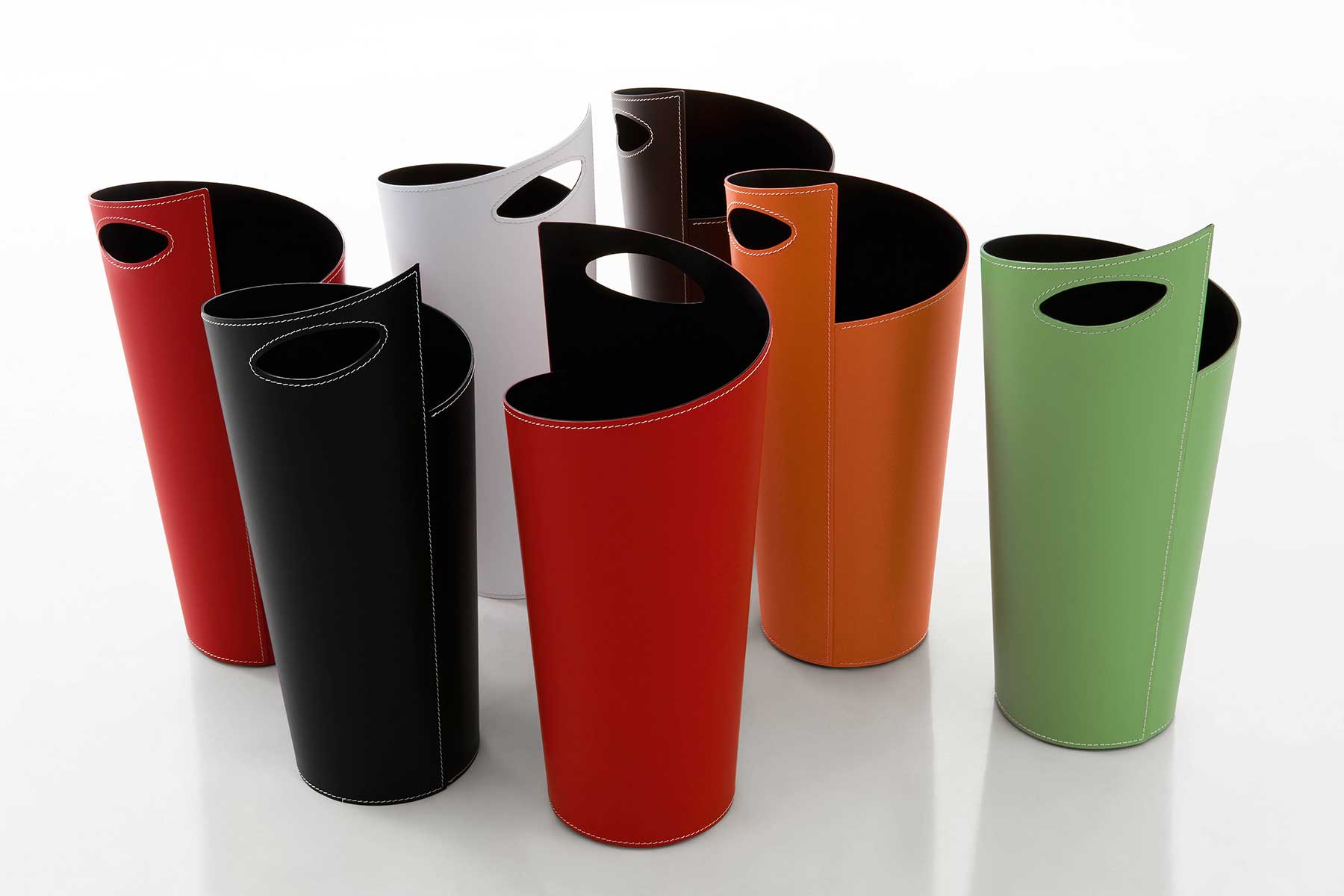Ombo Umbrella Stand In Regenerated, Leather Umbrella Stand