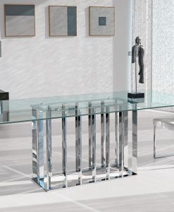 Place Vendôme est une table rectangulaire de salle à manger aux dimensions généreuses 220 x 110 x h75.Achetez en ligne nos tables de salle à manger en verre