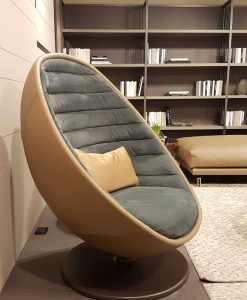Planet swivel relax armchair covered in leather design Daniele Lo Scalzo Moscheri