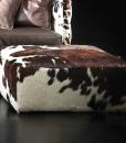 cow leather ottoman, ottoman pouff puff square cow leather cavallino pony dimension size house home sofa furniture made in italy handcrafted