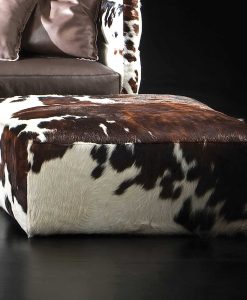 cow leather ottoman, ottoman pouff puff square cow leather cavallino pony dimension size house home sofa furniture made in italy handcrafted