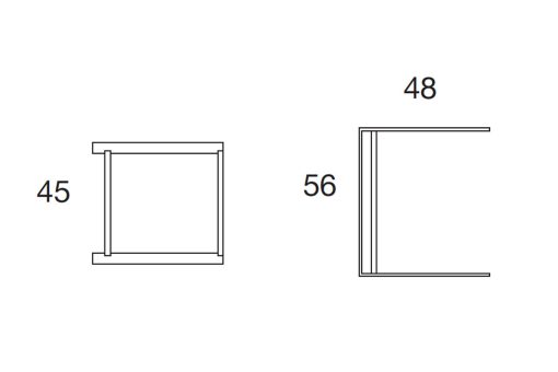 Table d'appoint carrée personnalisable, en métal et verre. Meubles haut de gamme, design Andrea Lucatello, vente en ligne et livraison à domicile.
