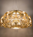 Original and luxurious round gold suspension handmade in Italy with recyclable technopolymers. Stunning three-dimensional effect. Free home delivery.