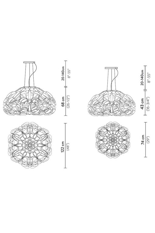 Suspension dorée ronde haut de gamme entièrement réalisée à la main en Italie avec des technopolymères. Vente en ligne et livraison gratuite à domicile.