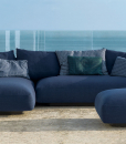 Ludovica and Roberto Palomba designed a wonderful outdoor lounge set. Sofa, chaise longue and pouf padded and covered with removable fabric. Free delivery.