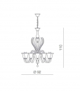 Sospensione 12 lampade in vetro di Murano. Design Alessandro Lenarda. Illumina i tuoi preziosi spazi con delle lussuose lampade realizzate a mano.