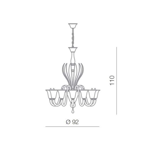 Sospensione 12 lampade in vetro di Murano. Design Alessandro Lenarda. Illumina i tuoi preziosi spazi con delle lussuose lampade realizzate a mano.