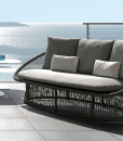 Garden furniture for luxurious villas, yachts, hotels. Outdoor sofa in a grey aluminium frame and weave fabric. Online shopping and free delivery.