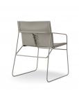 Steel and leather armchair