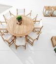 Sedia da esterno in teak e textilene bianco. Resistente agli agenti atmosferici. Sedia da giardino di lusso. Sedia regista pieghevole.Vendita online.
