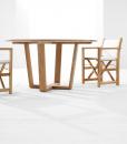 Tavolo di lusso per giardino e terrazza. Teak Indonesiano. Piano rotondo diametro 150 cm. Vendita online di mobili di lusso da esterno.