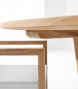 Tavolo di lusso per giardino e terrazza. Teak Indonesiano. Piano rotondo diametro 150 cm. Vendita online di mobili di lusso da esterno.