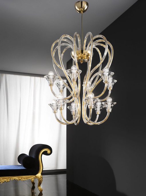 suspension verre de Murano lustre luxe made in italy ameublement design haut de gamme luxe moderne meubles design internet vente site italien lampe lumiere