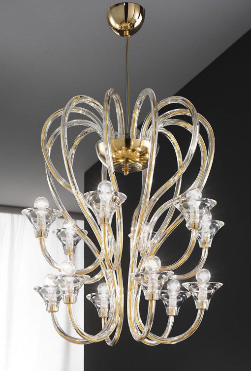 suspension verre de Murano lustre luxe made in italy ameublement design haut de gamme luxe moderne meubles design internet vente site italien lampe lumiere