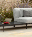 High-quality and elegant outdoor grey and beige sofa. Linear and modular lounge set, fully customizable. Shop online for the best garden furniture.