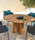 Shop online for high quality outdoor furniture. This luxurious blue dining chair has padded seat and backrest. Free home shipping.