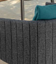Shop online for high quality outdoor furniture. This luxurious blue dining chair has padded seat and backrest. Free home shipping.