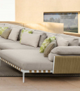 Luxurious and comfortable outdoor white and beige garden lounge set. Shop online to furnish your garden or yacht with the best high quality items.