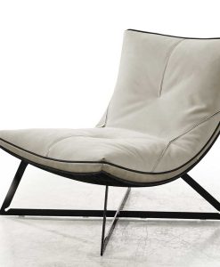 Scarlett Chaise Longue in Ivory Leather