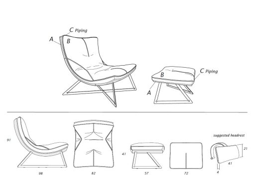 Chaise longue en cuir crème made in italy. Vente en ligne de meubles et fauteuils relax design haut de gamme avec livraison gratuite.