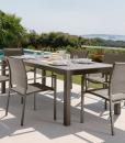 tavolo allungabile vetro temperato alluminio satinato trasparente prezzi cristallo esterno outdoor piscina giardino terrazza balcone yacht arredamento lusso