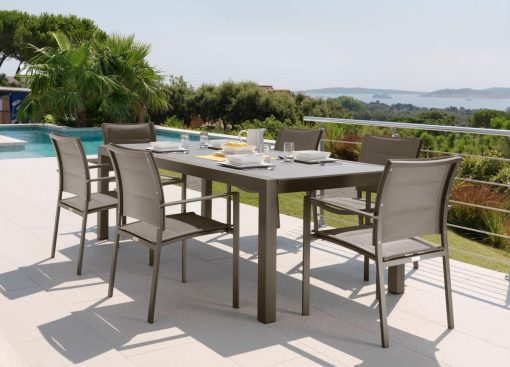 tavolo allungabile vetro temperato alluminio satinato trasparente prezzi cristallo esterno outdoor piscina giardino terrazza balcone yacht arredamento lusso