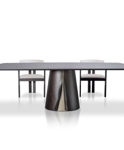 Tavolo rettangolare a botte in noce canaletto – Design Roberto Delfinetti