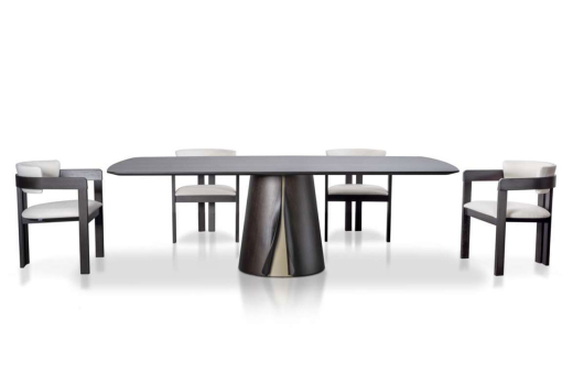 Tavolo rettangolare a botte in noce canaletto – Design Roberto Delfinetti
