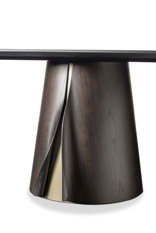 Tavolo rettangolare a botte in noce canaletto – Design Roberto Delfinetti - dettaglio