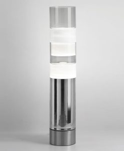 Acquista online Stacking, lussuosa lampada da terra in vetro soffiato dalle tonalità bianco/grigio fumo realizzata artigianalmente. Consegna gratuita.