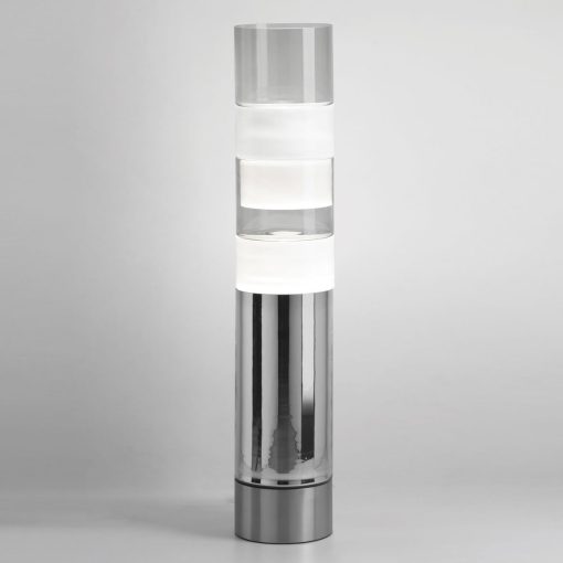 Acquista online Stacking, lussuosa lampada da terra in vetro soffiato dalle tonalità bianco/grigio fumo realizzata artigianalmente. Consegna gratuita.