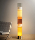 Straordinaria lampada da terra in vetro soffiato di Murano, forma cilindrica, multi colore. Design Rockwell Group. Consegna gratuita a domicilio.