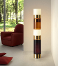 Straordinaria lampada da terra in vetro soffiato di Murano, forma cilindrica, multi colore. Design Rockwell Group. Consegna gratuita a domicilio.