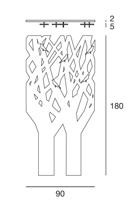 Porte-manteau mural en forme d'arbre. Vente en ligne de porte-manteaux et meubles design haut de gamme. Artisanat italien et livraison gratuite.