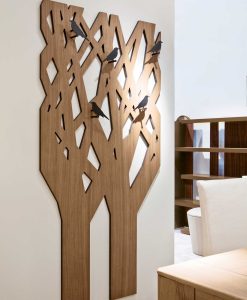 TREE is a walnut or white entrance element. Buy online this original coat hanger and made in Italy design with a wooden entrance cabinet.