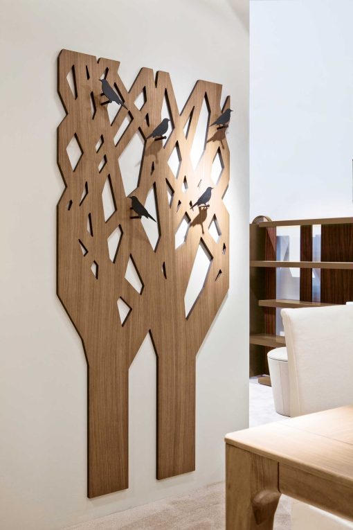 TREE is a walnut or white entrance element. Buy online this original coat hanger and made in Italy design with a wooden entrance cabinet.