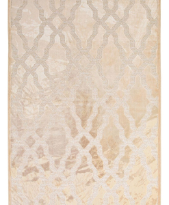 Rectangular rug with interwoven curved lines in light golden tones