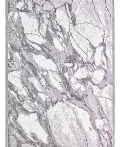 Grey rectangular rug with marble-inspired veining