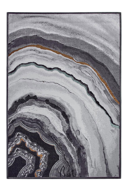 Tappeto Gabrielle 718Z/Q13 linee naturali grigio e oro