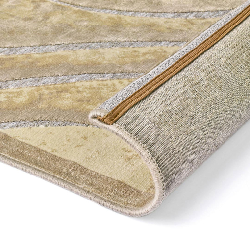 Close-up of 3D curvilinear geometry in sand and earth tones